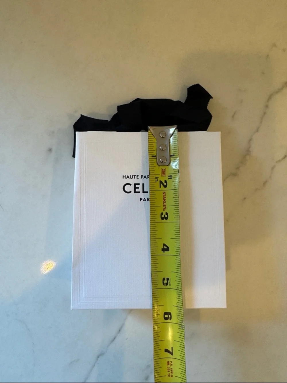 CELINE Paris White Gift Bag with Black Ribbon 5x5x2.5